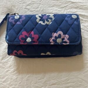 Vera Bradley Blue and Pink Floral wallet Clutch